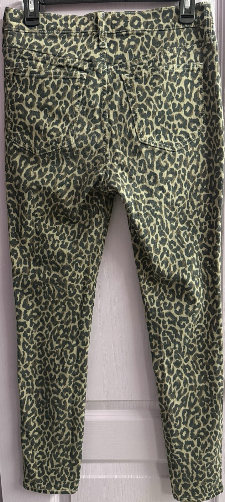 J Crew Denim Size 28 Leopard Print 10” High Rise Toothpick With Pockets