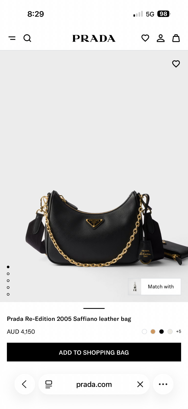 Prada Re-Edition 2005 Saffiano leather bag