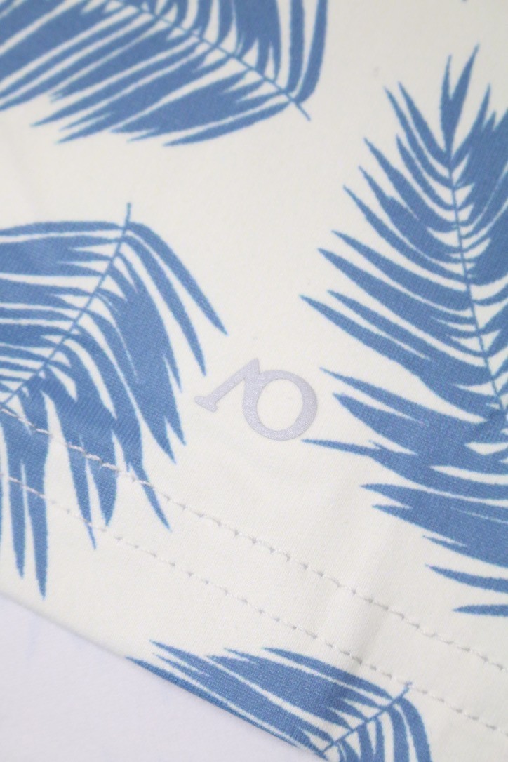 Anderson Ord Canal Polo Creme / Laguna Blue Size M Floral Wick Quick Dry Stretch
