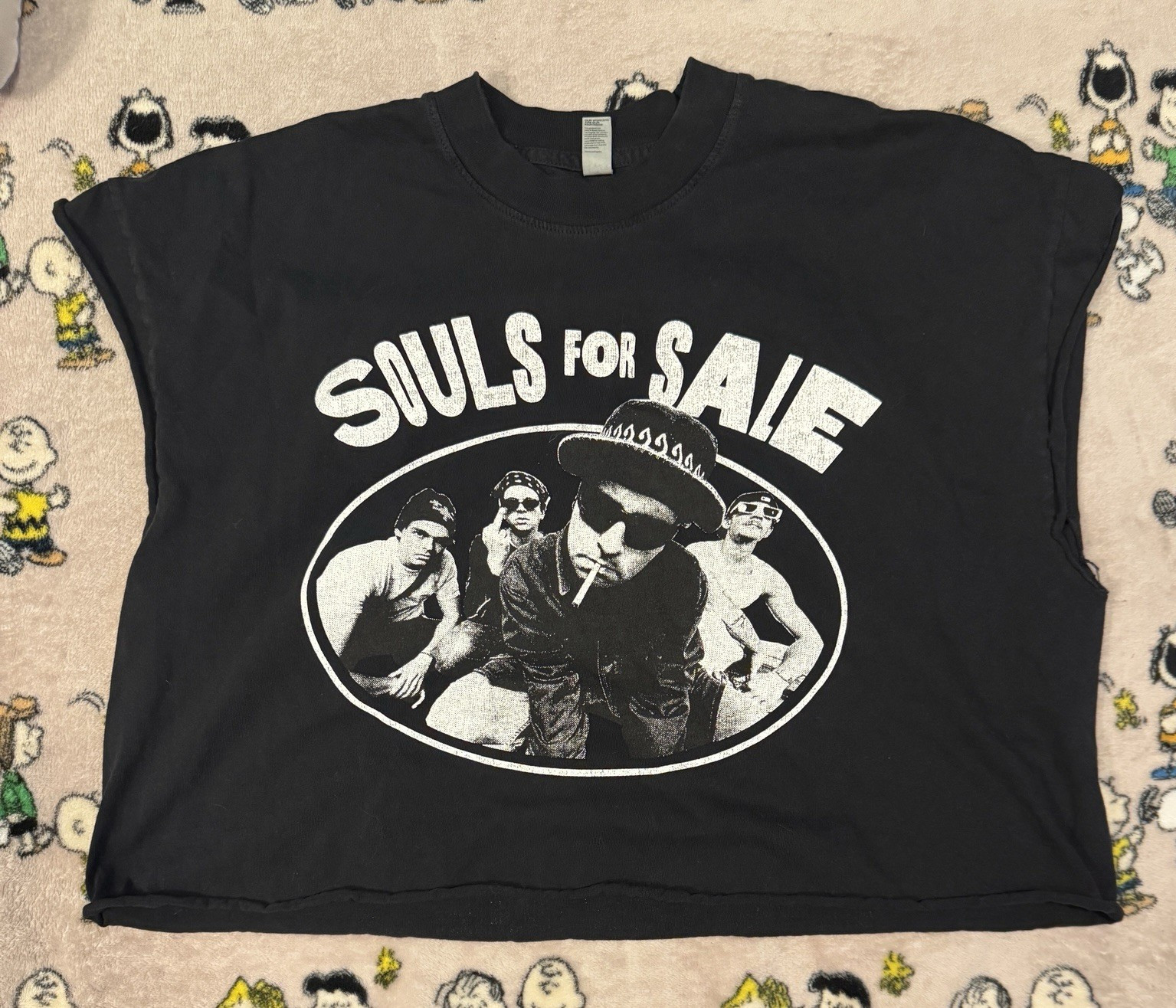 Los Angeles Apparel Black Souls For Sale Tour Graphic Tee 6.5 oz Cotton L