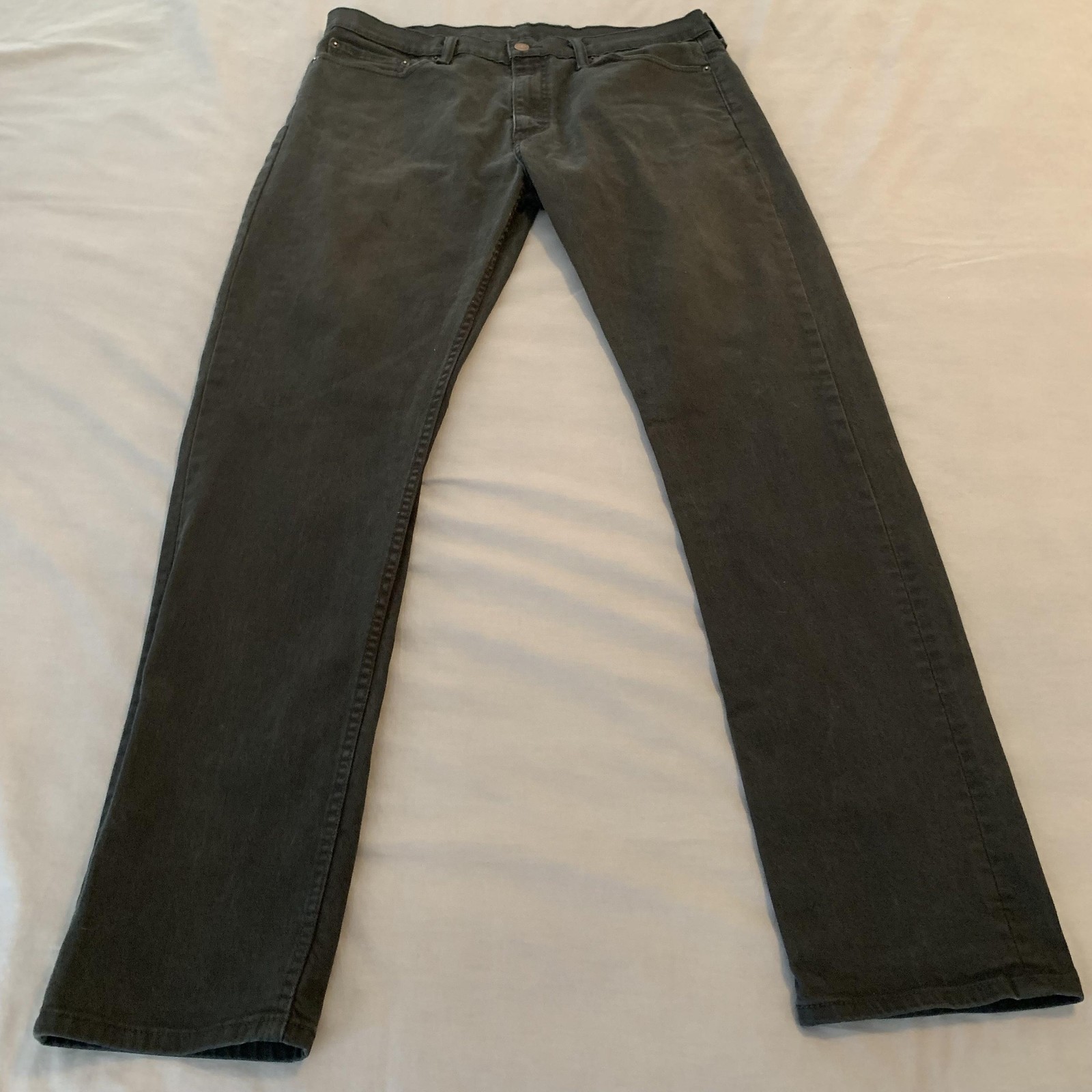 Levis 513 Jeans Mens 36×33 Gray Charcoal Wash Slim Straight Stretch Denim Pants
