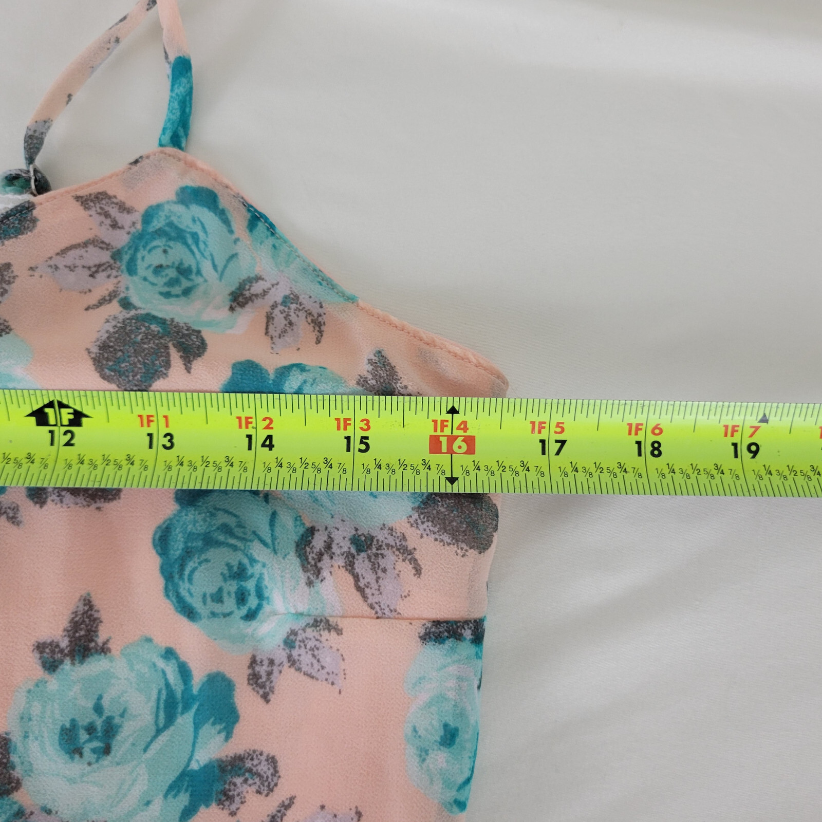 Xhilaration Shirt Womens Medium Multicolor Spaghetti Strap Top Floral Lace Trim