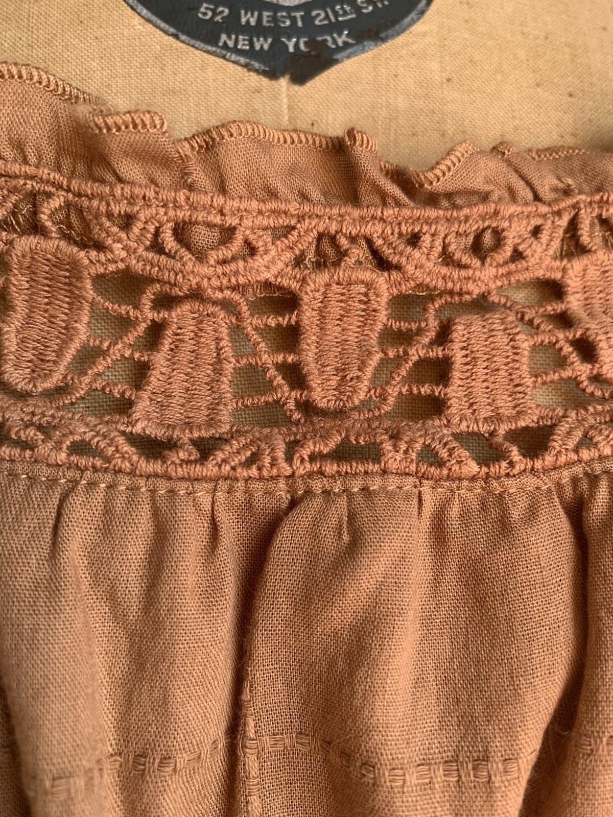 Torrid NWT Terracotta Brown Cotton Maxi Dress 12T Tall Boho Crochet Lace Pockets