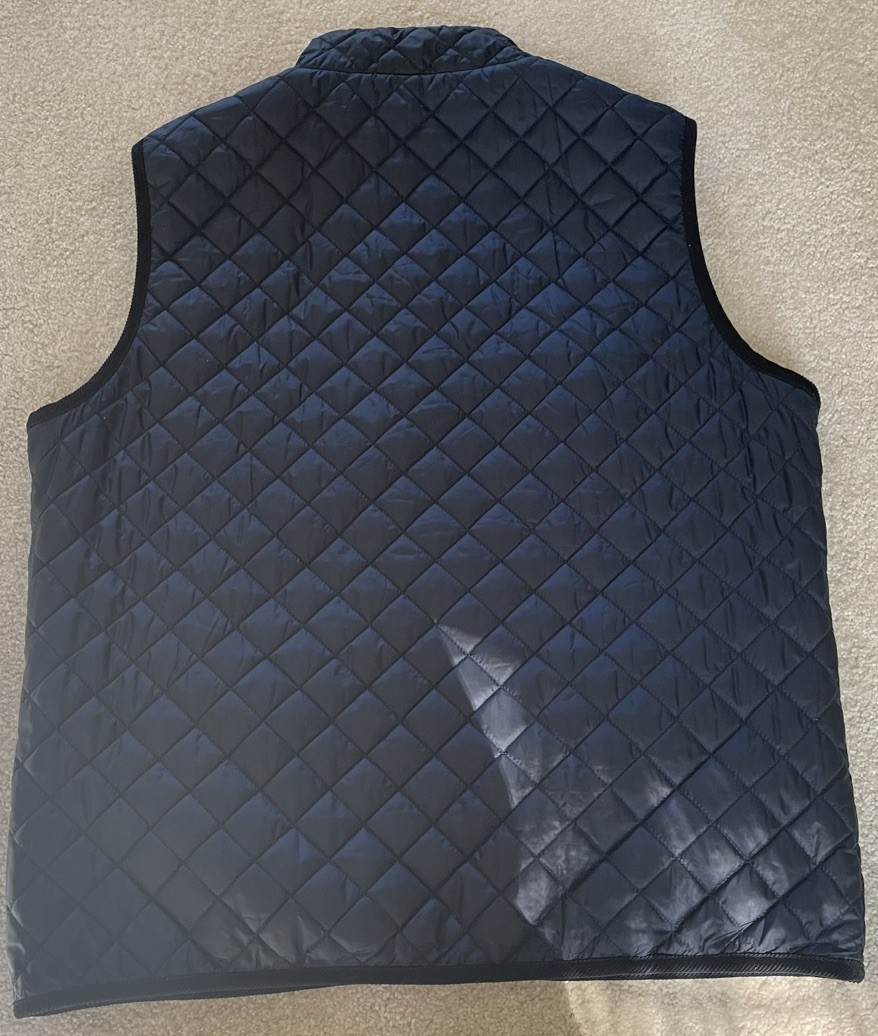 Tommy Hilfiger Reversible Quilted Vest Navy Blue/Plaid – See photos for size