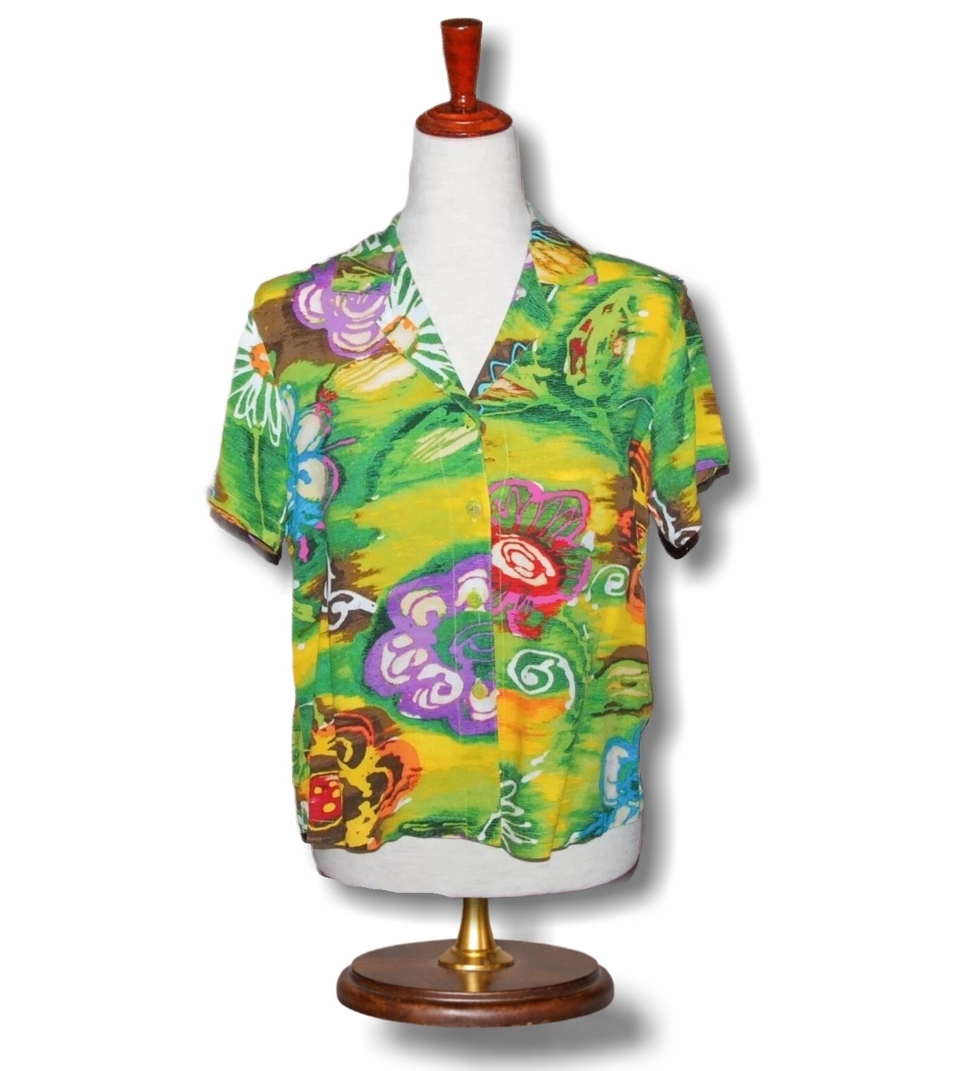 JAMS WORLD Women’s XS Sundance Pattern Hawaiian Shirt 100% Rayon