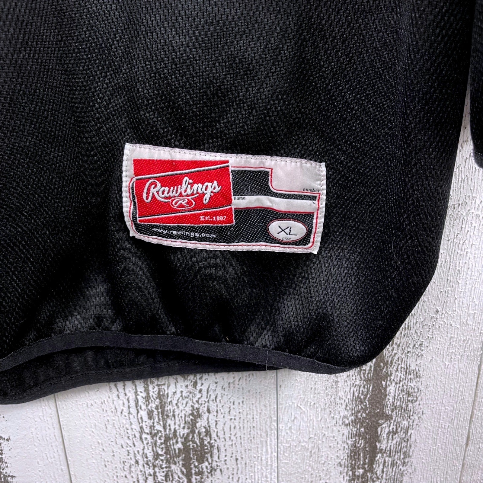 Rawlings Hickory Crawdads Warmup Jersey Men XL Black Red Baseball Rare
