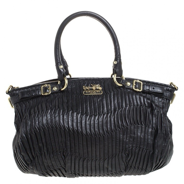 COACH Madison Sophia Gathered Black Handbag Shoulder Bag #37740
