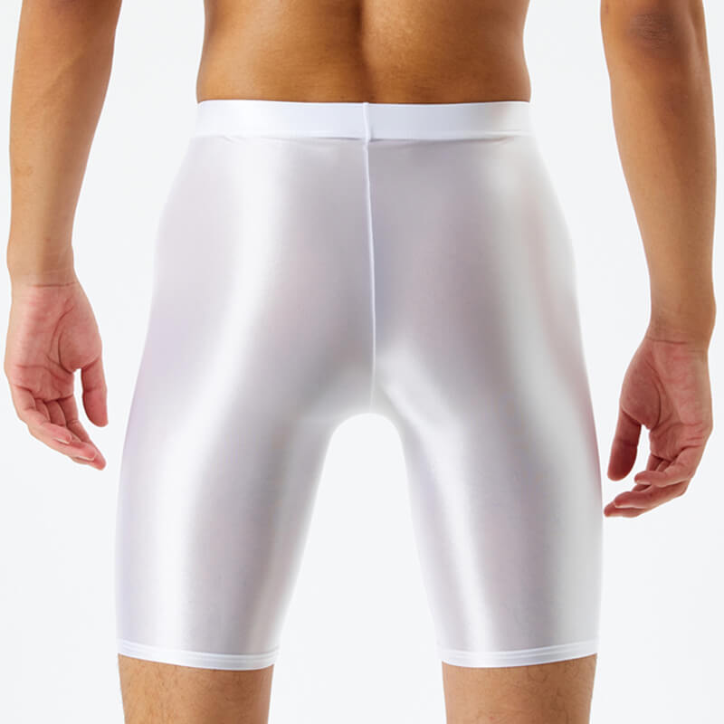 Men’s Wet Look Shiny Satin Tights Underwear Bulge Pouch Boxer Shorts Underpants