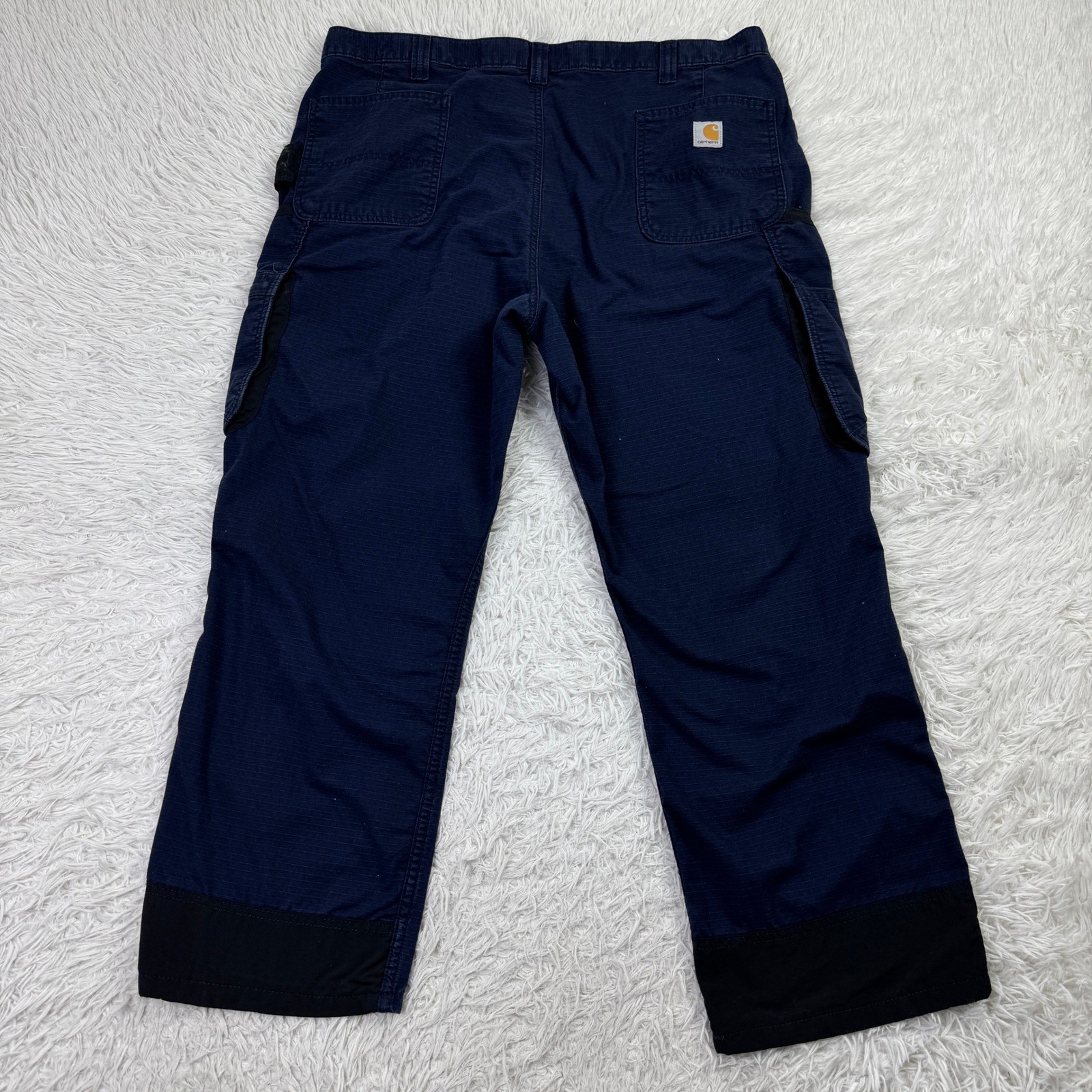 Carhartt Pants Mens 42×30 Blue Loose Fit Force Broxton Cargo Pant United Ripstop