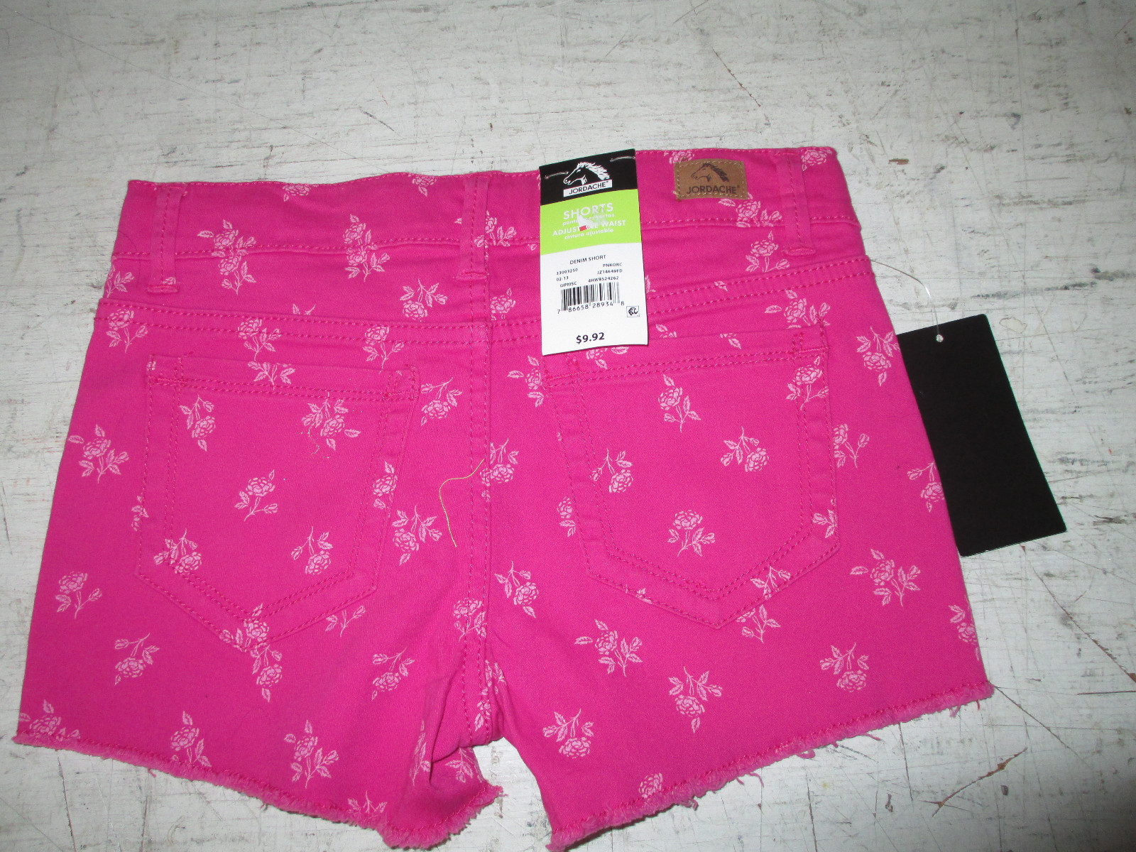 Girls Jordache Pink Shorts, Adj. Waist, Size 8, New w/Tags