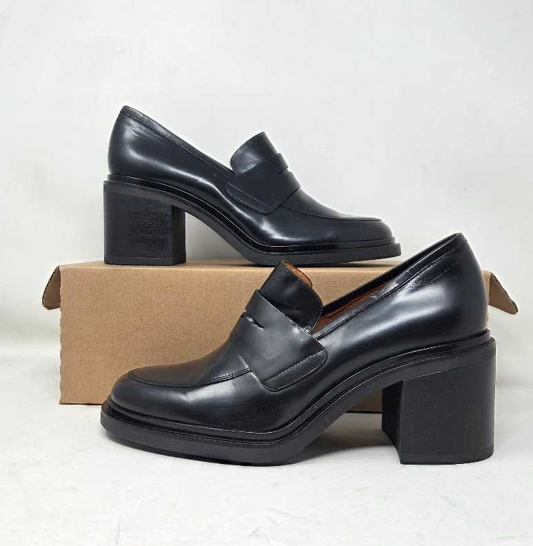 EU 40 (US 9-9.5) Anthropologie x Maeve block heeled loafers in black