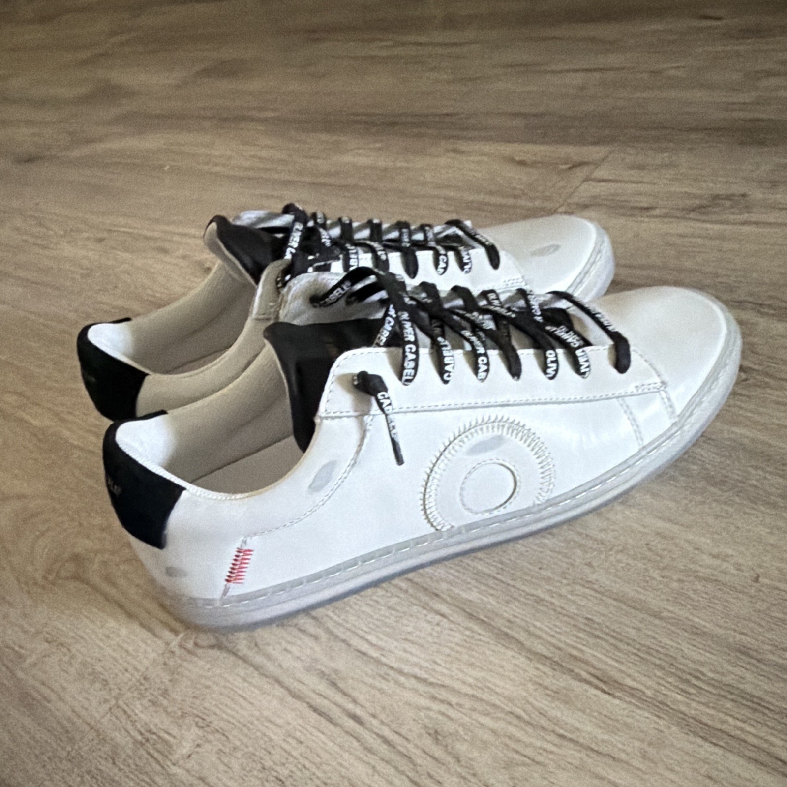 Oliver Cabell Yin Yang Men’s Leather Low-Top Lace-Up Sneakers White/Black 10
