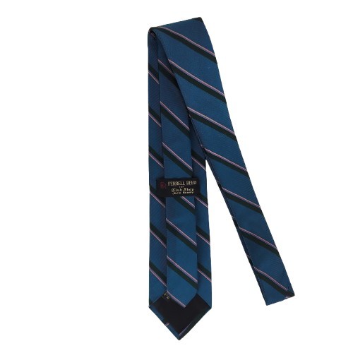 Vtg. Ferrell Reed/Jack Henry Blue Thin Black Pink Purple Stripe Tie 100% Silk