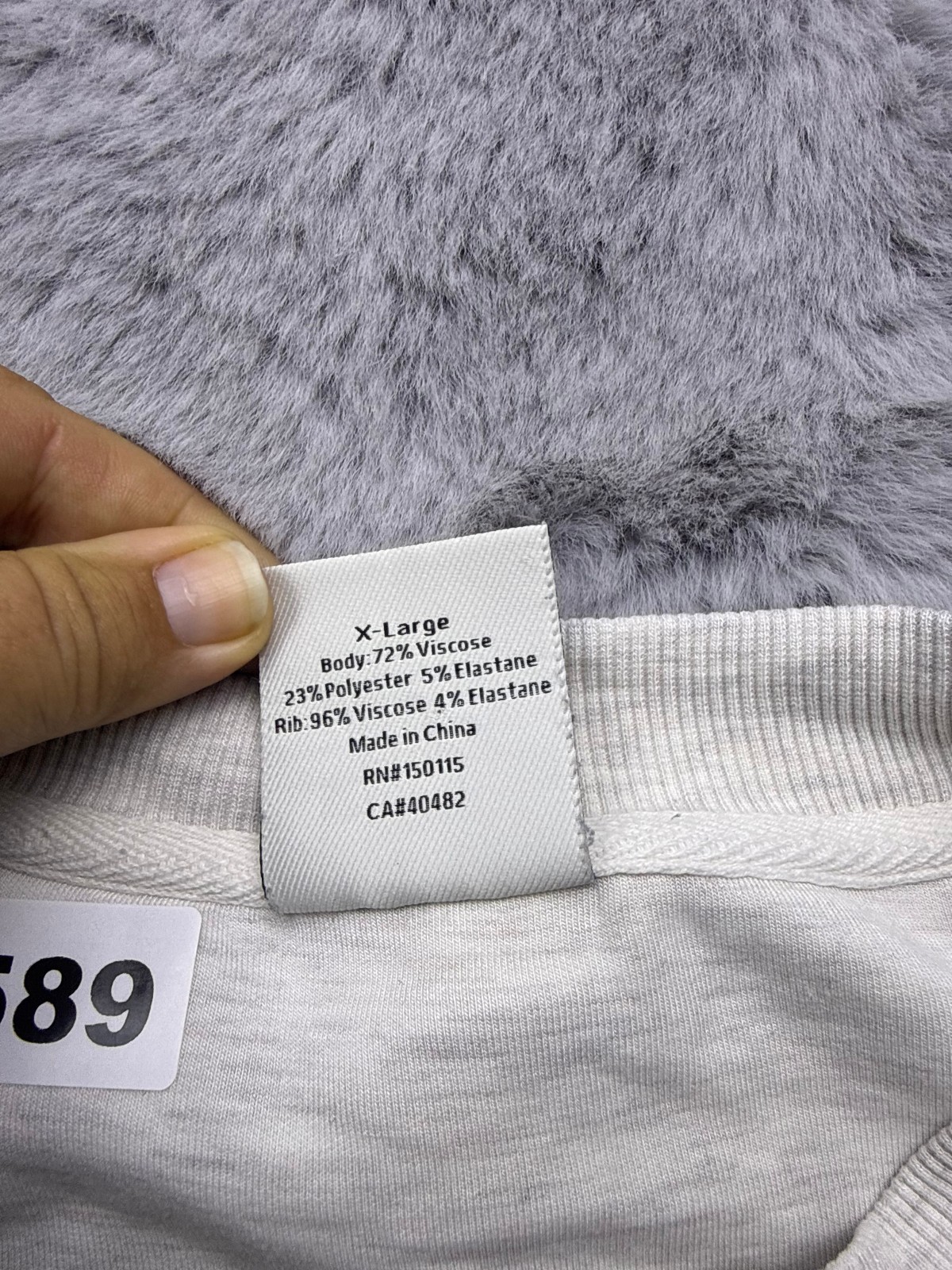Varley Double Soft Paige Longline Sweatshirt Ivory Marl Women’s Extra Large