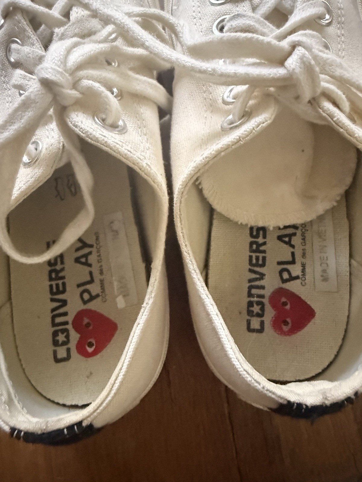 $150 Converse Comme des Garçons Play x Chuck 70 Low Multi Heart Red M-8.5,W-10.5