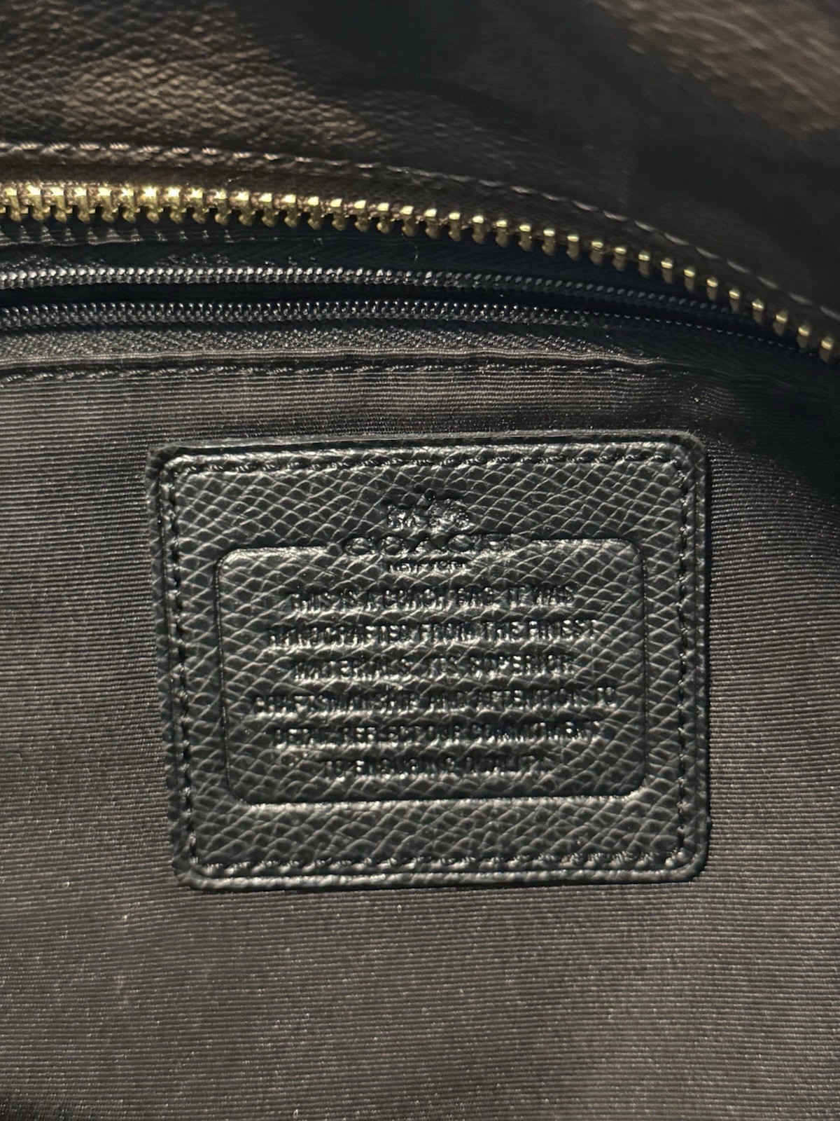 Coach Signature Brown Zip Top diaper bag Tote, Black Leather Straps, Dust Bag