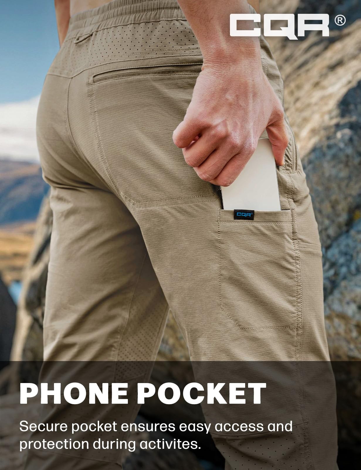 Men’s Lightweight Vent Hiking Pants, Water-Resistant & Breathable Sports Outd…