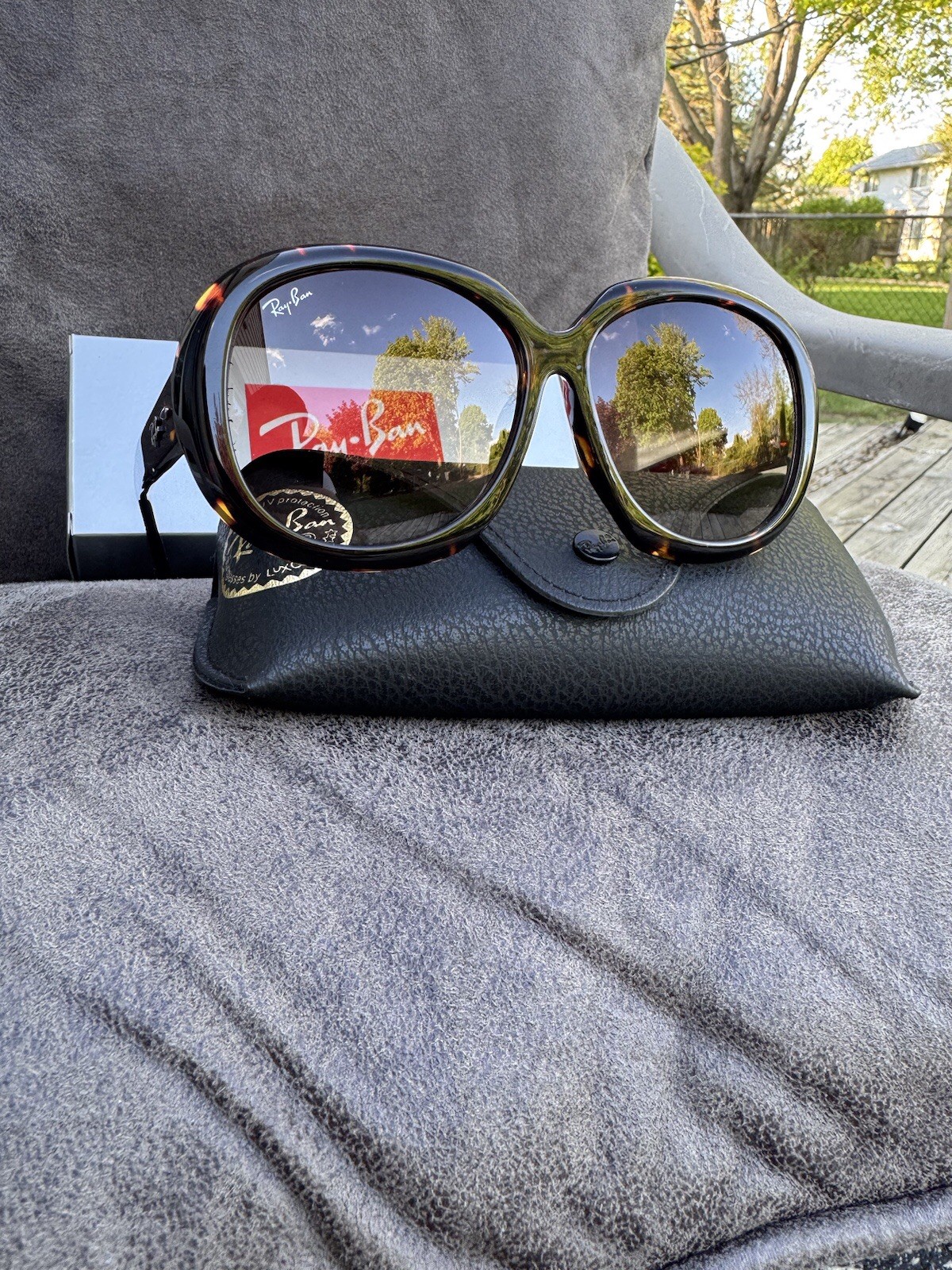 New Ray-Ban Jackie Ohh II Tortoise/ Gradient Brown 60mm Sunglasses RB4098