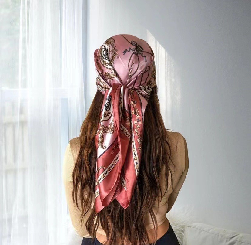 90cm*90cm Multi-functional Scarf Made of Artificial Silk Satin in Color
