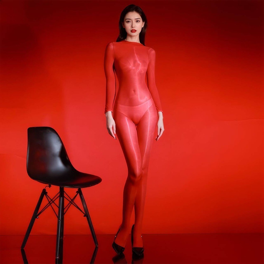 High Glossy Oil Shiny Full Bodystocking Nylon Bodysuit Tights Bodyhose Women Men