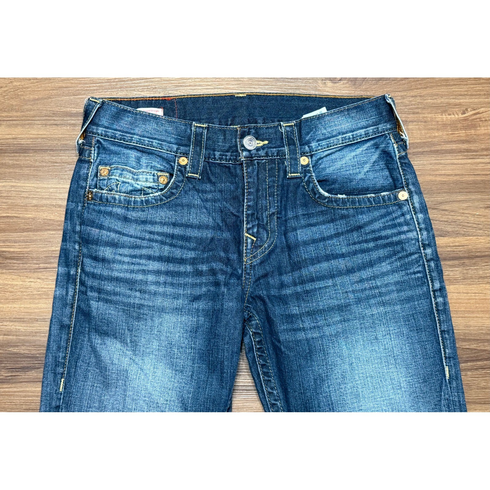 True Religion Ricky No Flap Relaxed Straight Jeans Mens Sz 30 Dark Wash
