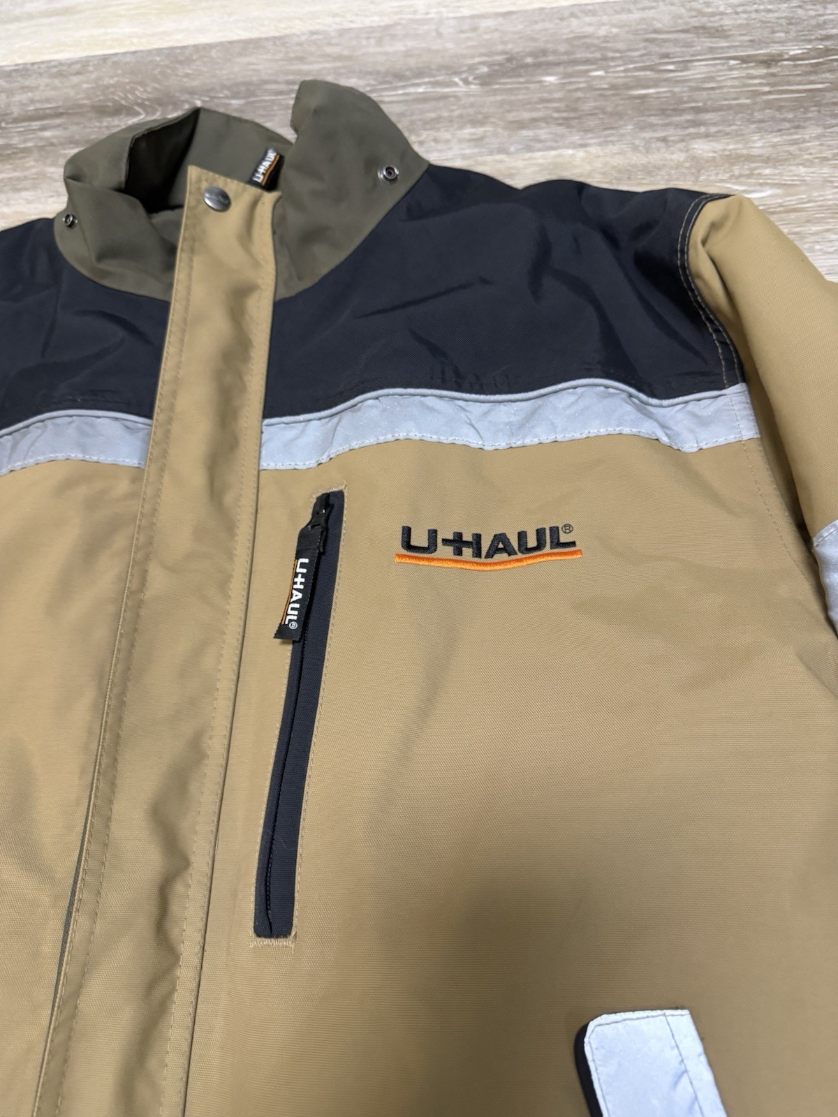 U-Haul Reflective Softshell Utility Waterproof Jacket Sz XL Quilted Coat EUC