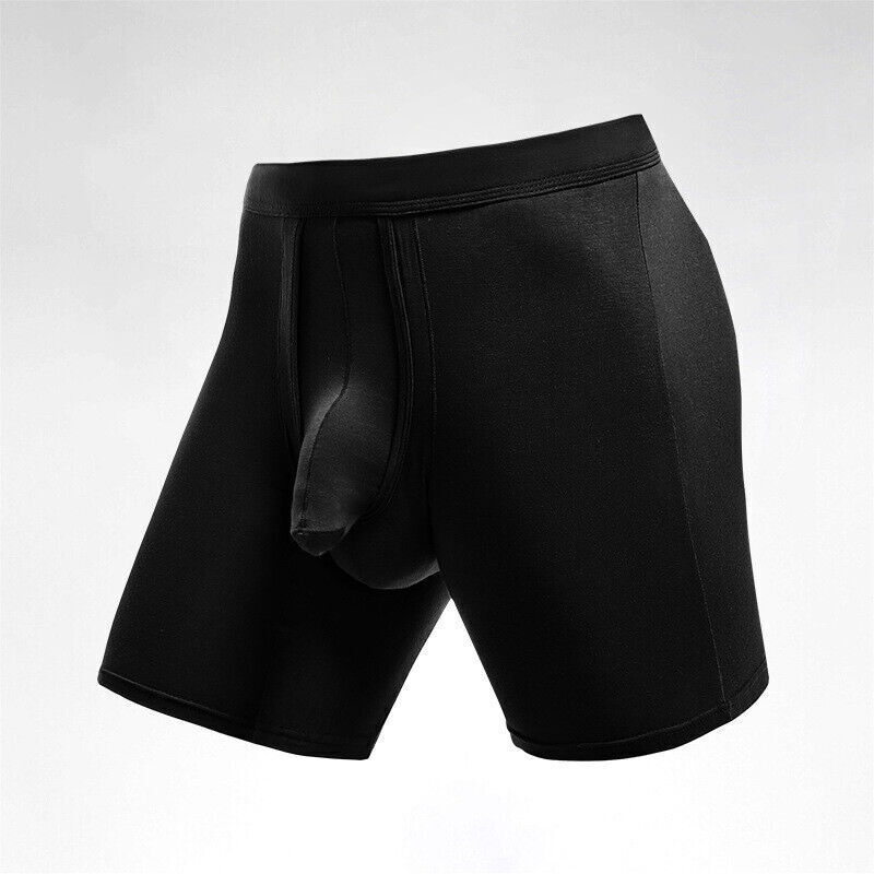 Mens Long Underwear Separate Ball Pouch Breathable Comfort Sports Boxer Trunks