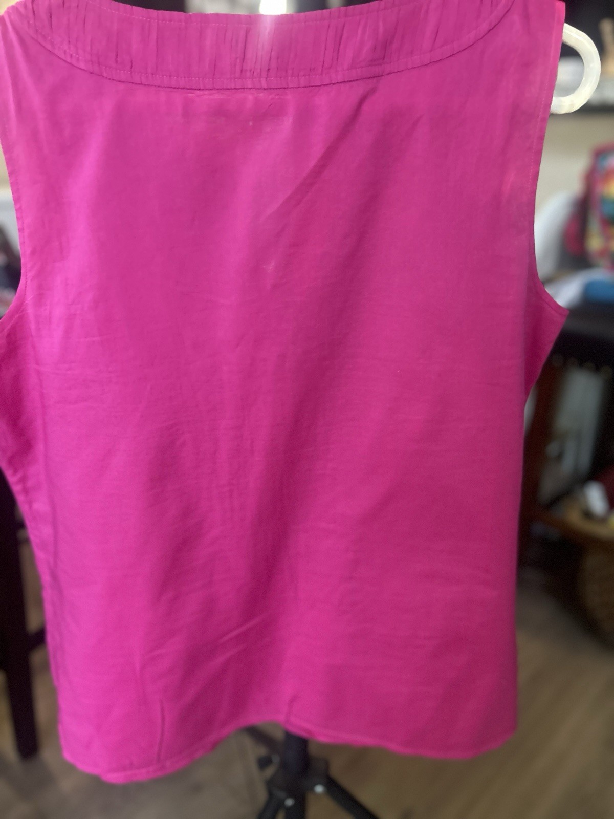 Talbots Women’s Size 14,Hot Pink Top 100% Cotton Sleeveless Pull Down Style.