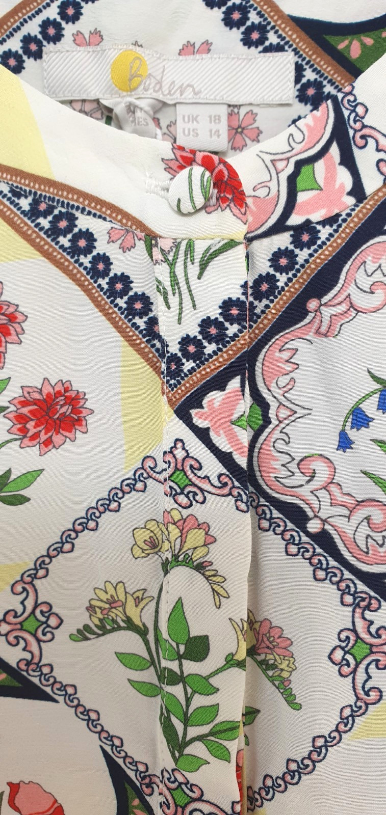 BODEN NWT Placement Print Wow Shirt – UK 18 – Floral Tile RRP £125