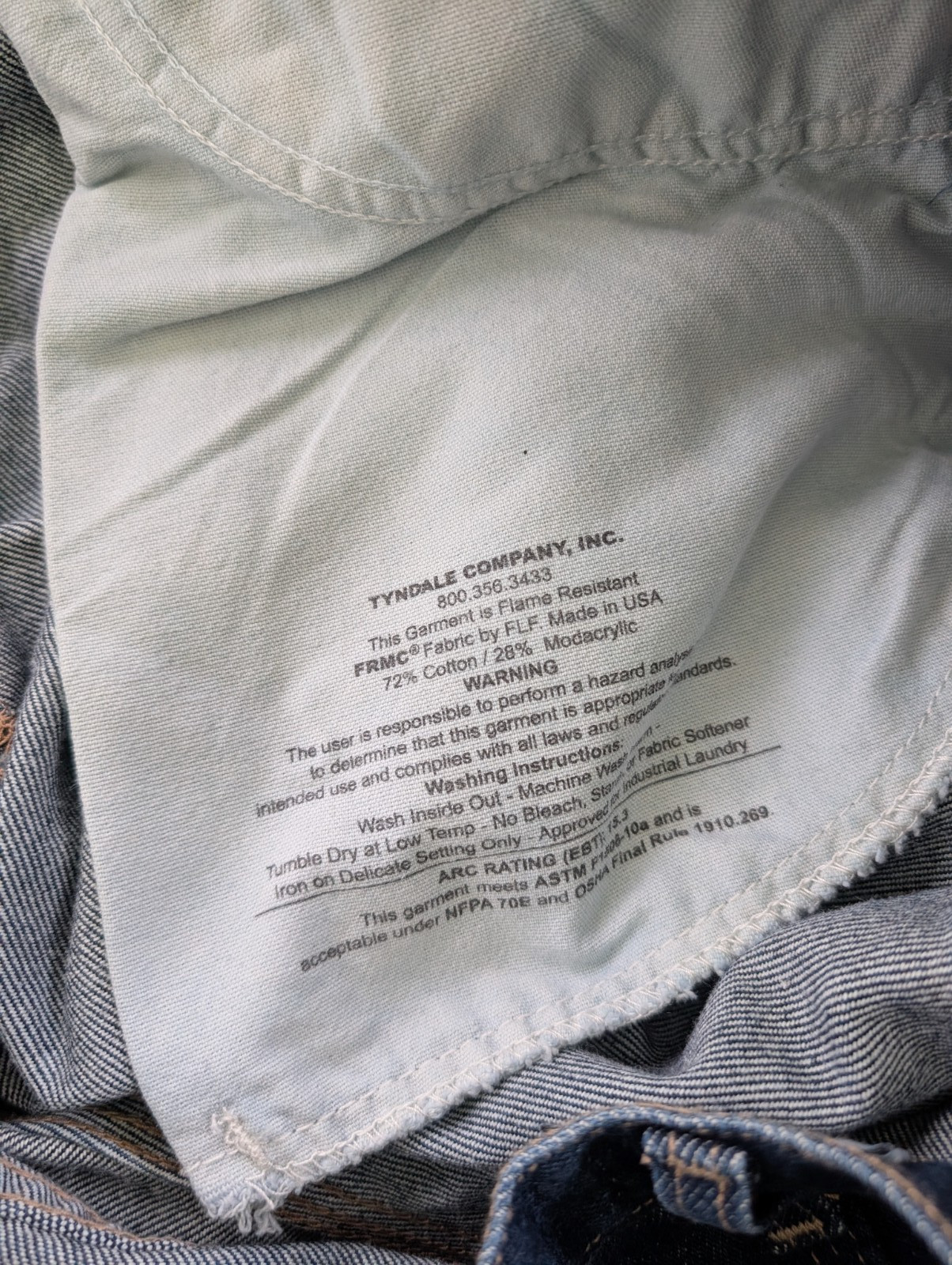 Tyndale F290T Broken-In Relaxed FR Jeans 40 x 28 CAT 2 NFPA 2112 USA Fire