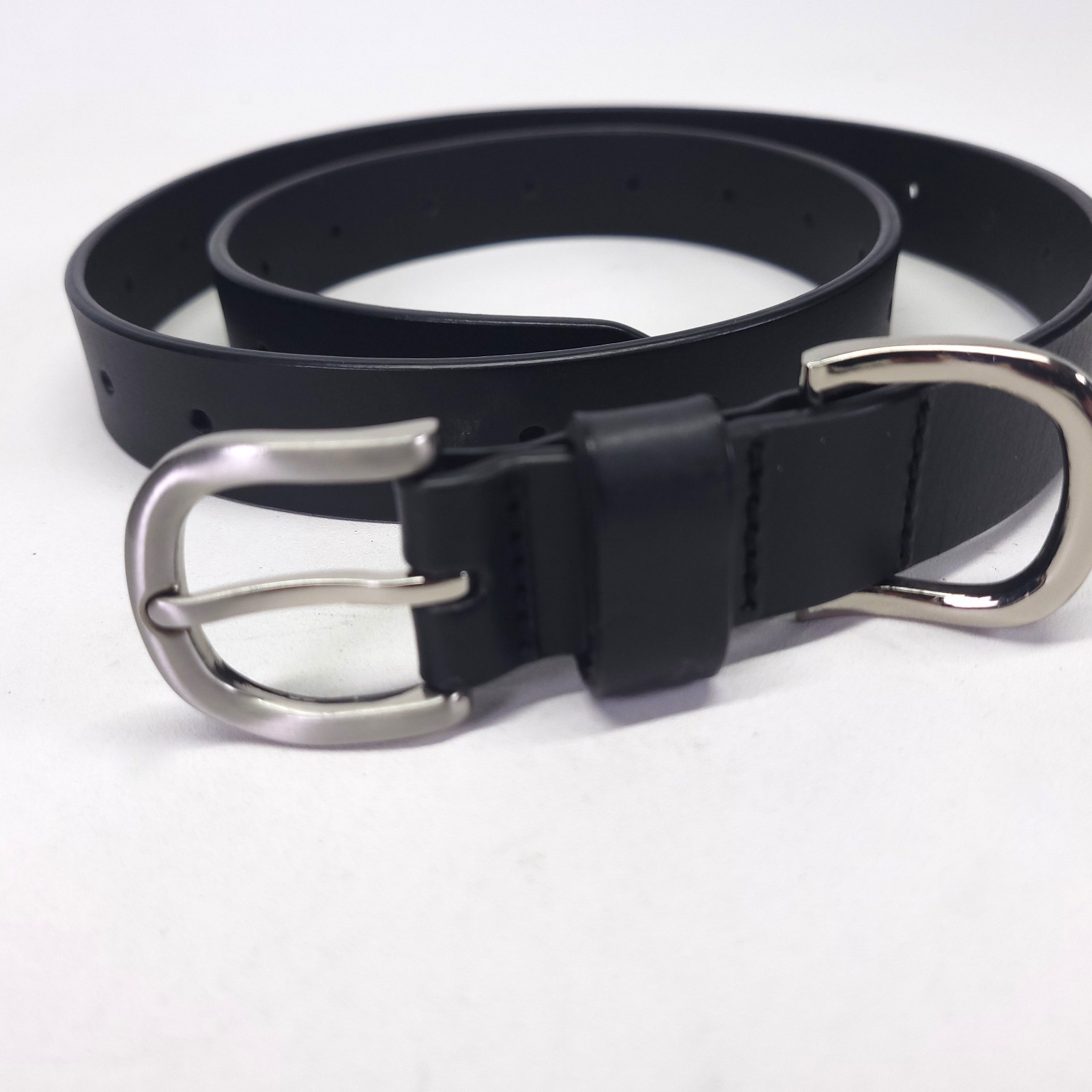 Metal Keeper Leather Belt 30 32 34 Black