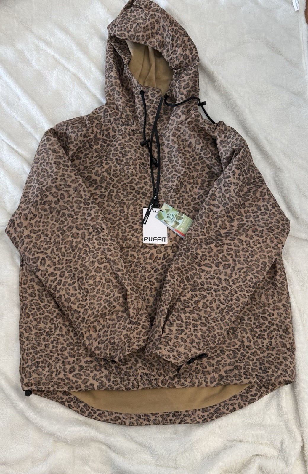 Puffit STM-TEX Waterproof Oversized Fall, Half Zip Rain Jacket – Fleece Lined