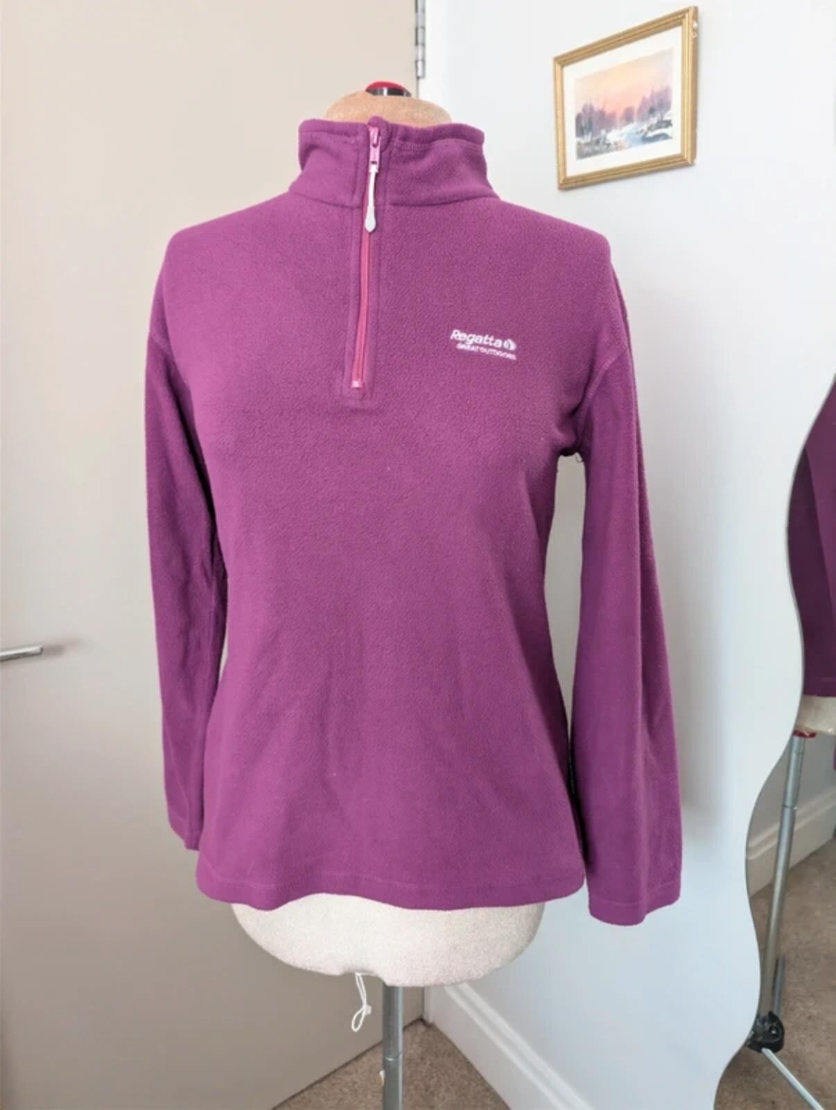 Regatta UK 14 Polyester Fleece Gorpcore Magenta Violet Outdoor Hiking Layer Warm