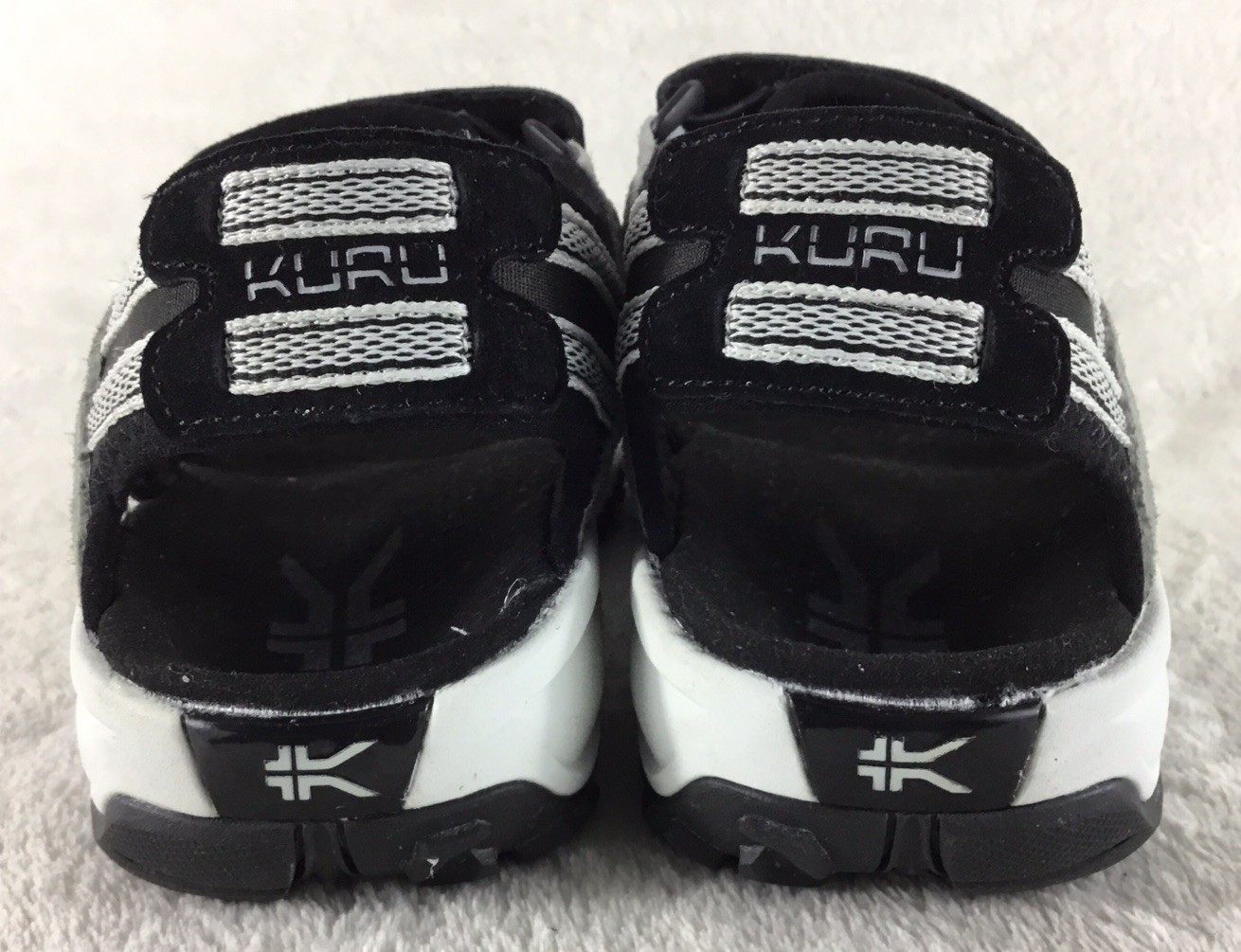 Kuru Tread Sandals Womens 6 M Gray Black Leather Beach Walking Outdoor Strappy