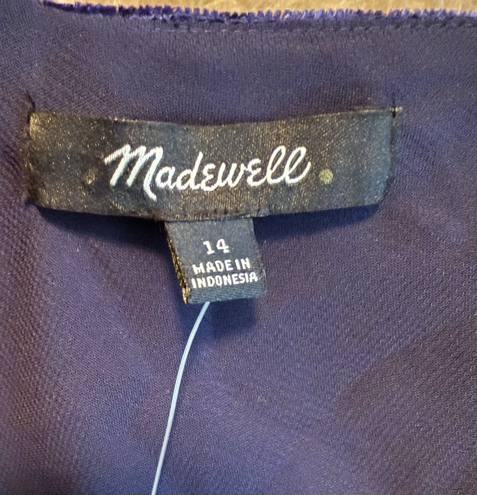 Madewell Velvet Button Down Cami Top Blue Women’s Sz 14 Whimsigoth 90’s Boho NWT