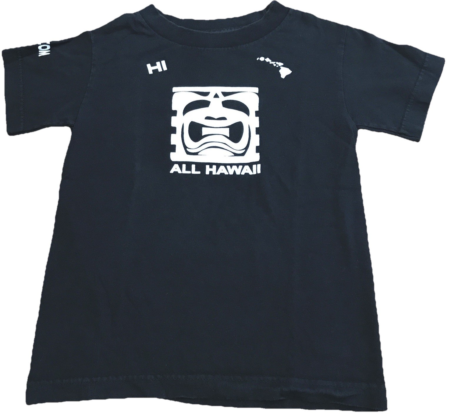 BJPenn.com Black White *All Hawaii* Tiki Graphic Short Sleeve T-shirt Kids Sz S