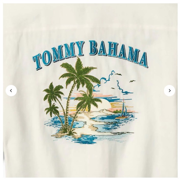Tommy Bahama Long Sleeve BAHAMA SHORES EMBROIDERED Linen Blend Camp Shirt, $158