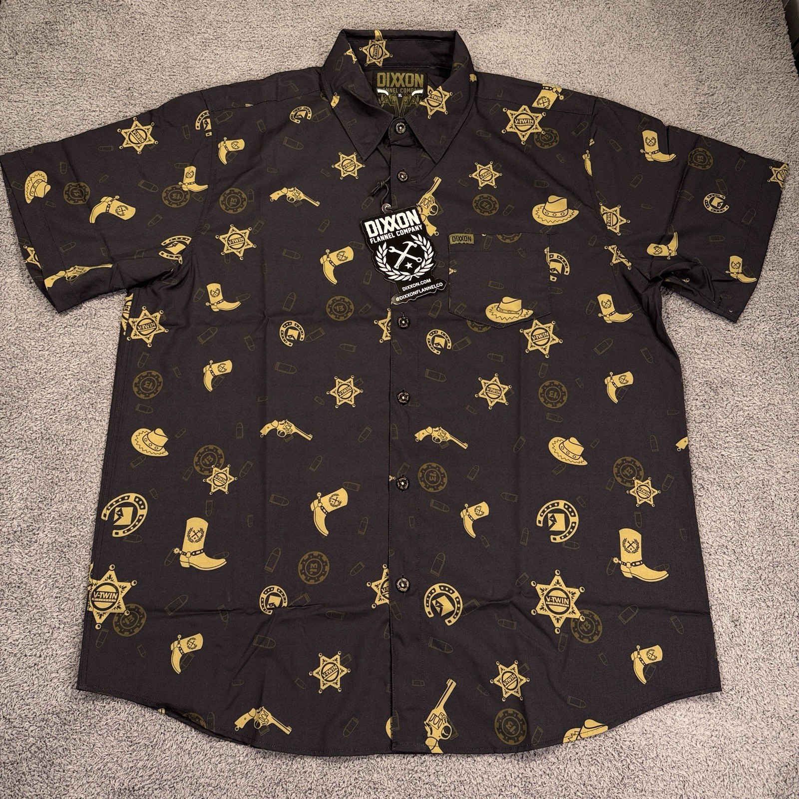Dixxon Flannel V Twin 1876 Shirt Men Extra Large Black Limited Edition Western