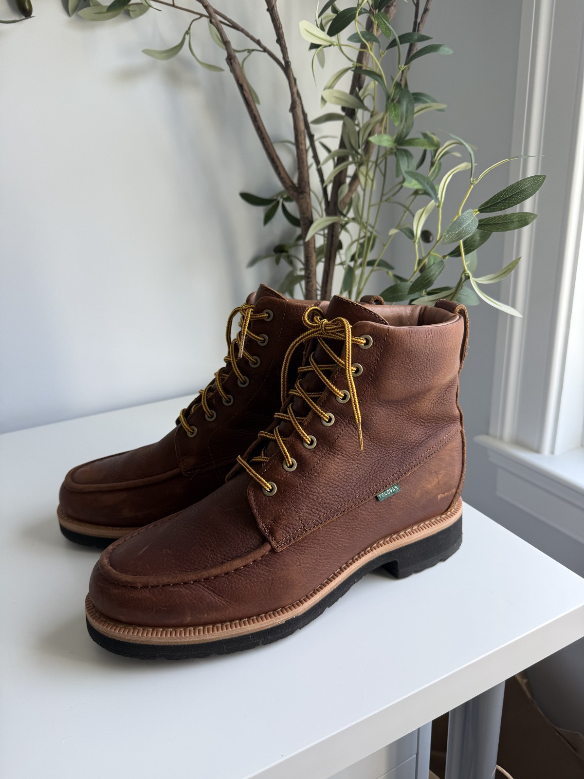 Tecovas The Rugged Moc Boots Mens 10.5 D Saddle Brown Cowhide Waterpoof