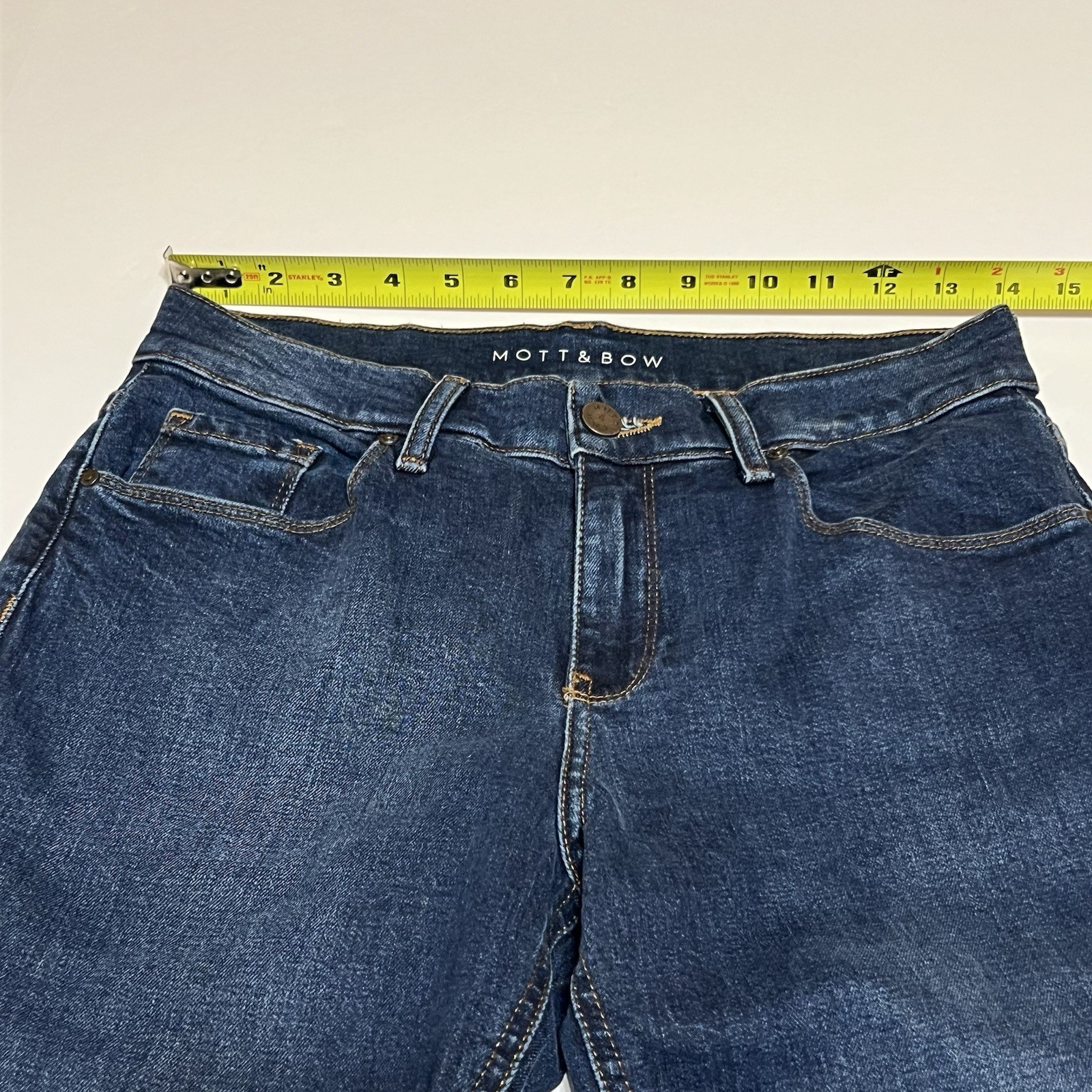 Mott and Bow Women’s Boyfriend Jeans Tag 26×30 (28×30) Blue Stretch Mid Rise