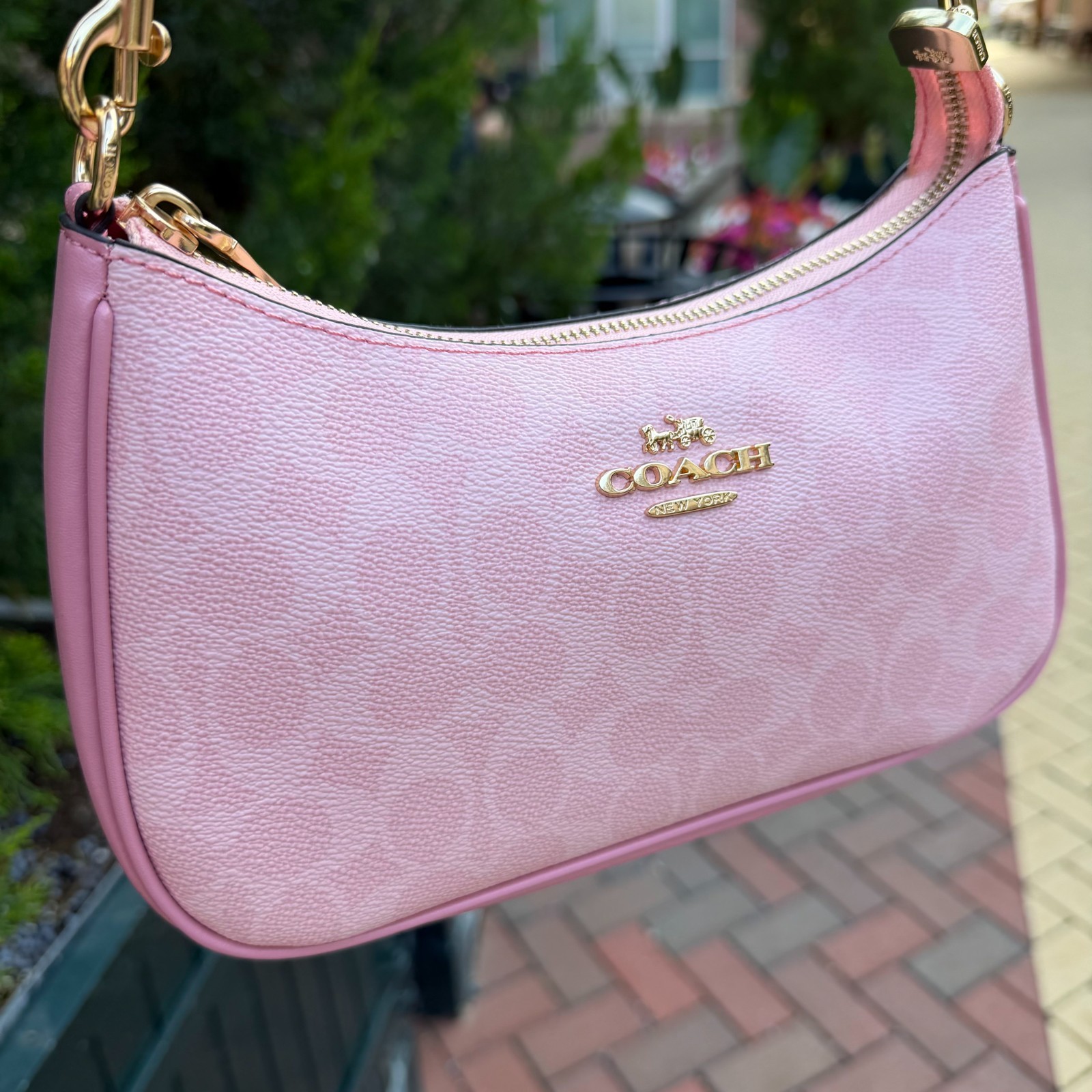 COACH powder pink teri shoulder bag CV933 Brand New