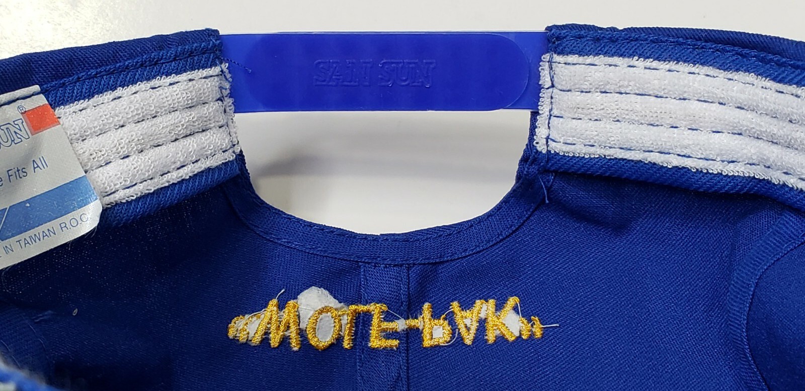 Vintage Wolf-Pak San Sun Terrycloth Head Band Blue Snapback Hat Cap OSFA