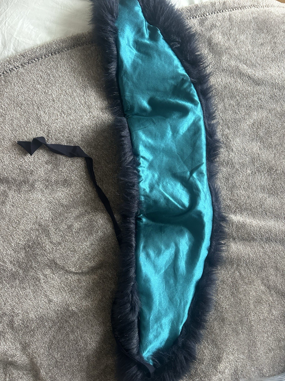 Navy Blue Faux fur shawl