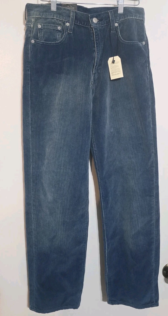 Levi’s 568 Loose Straight Corduroy Pants Payday Indigo Men Size 30 X 32 NWT