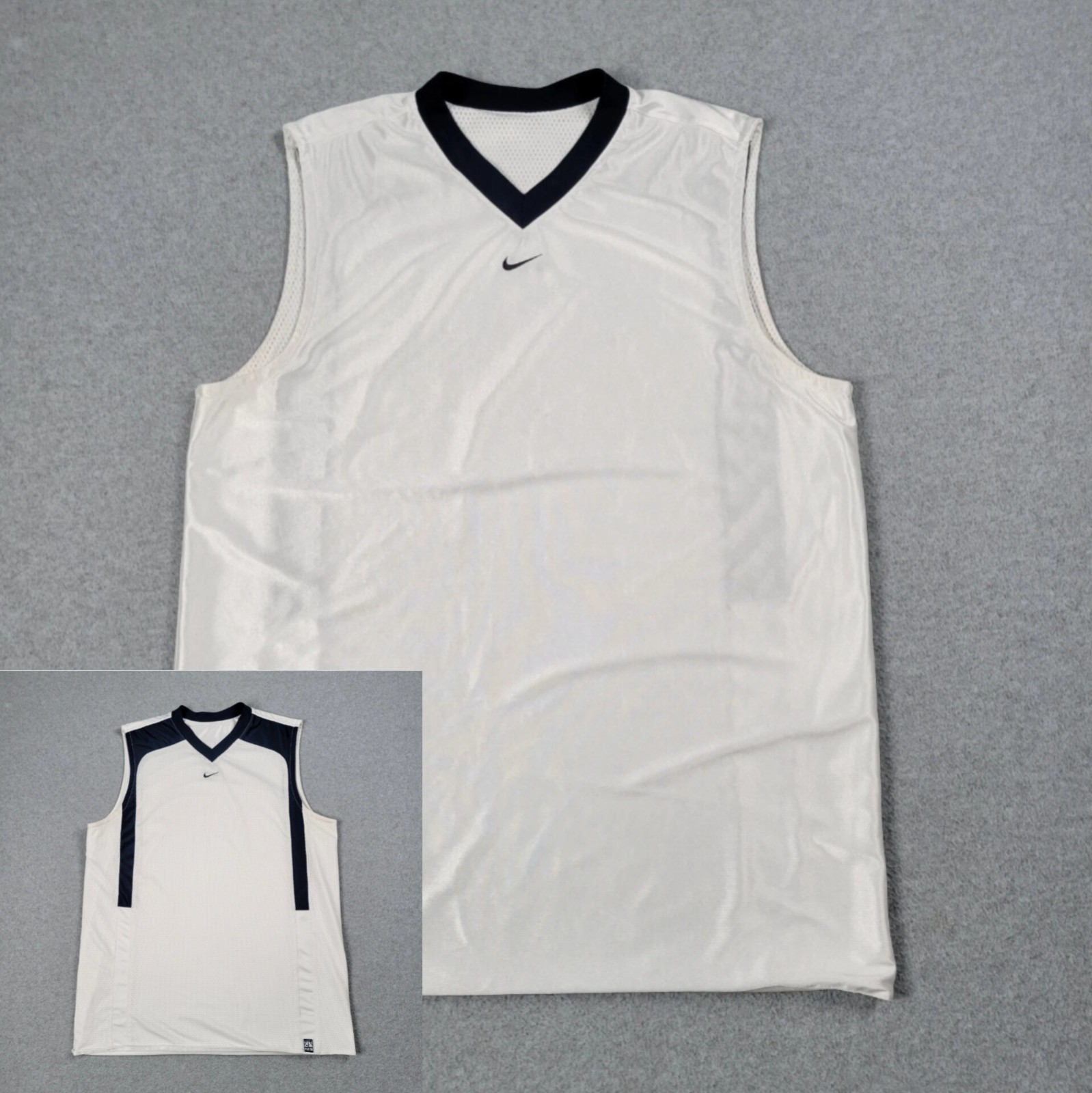 VTG Nike Jersey Men Large Shiny Dazzle Mesh Basketball Center Swoosh Reversible