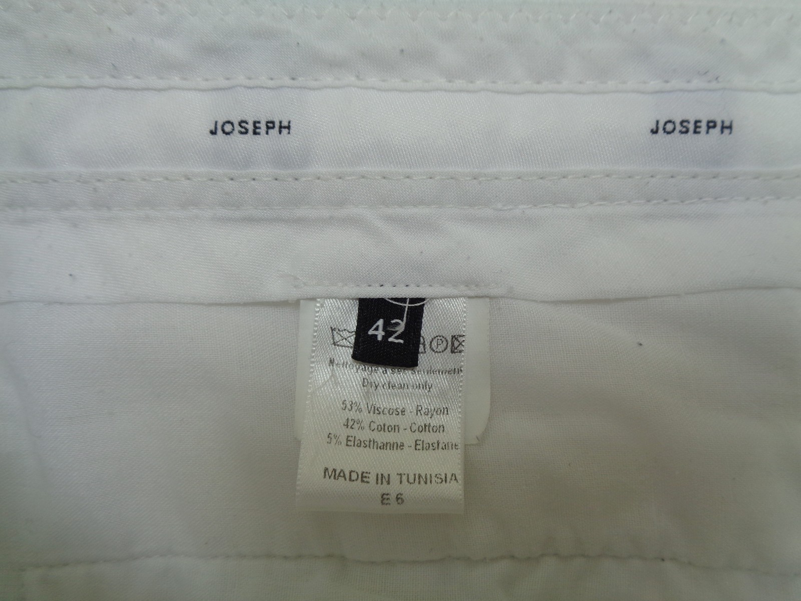 JOSEPH White Tailored Subtle Flare Gabardine Stretch Trousers 42 Fit UK12- 14