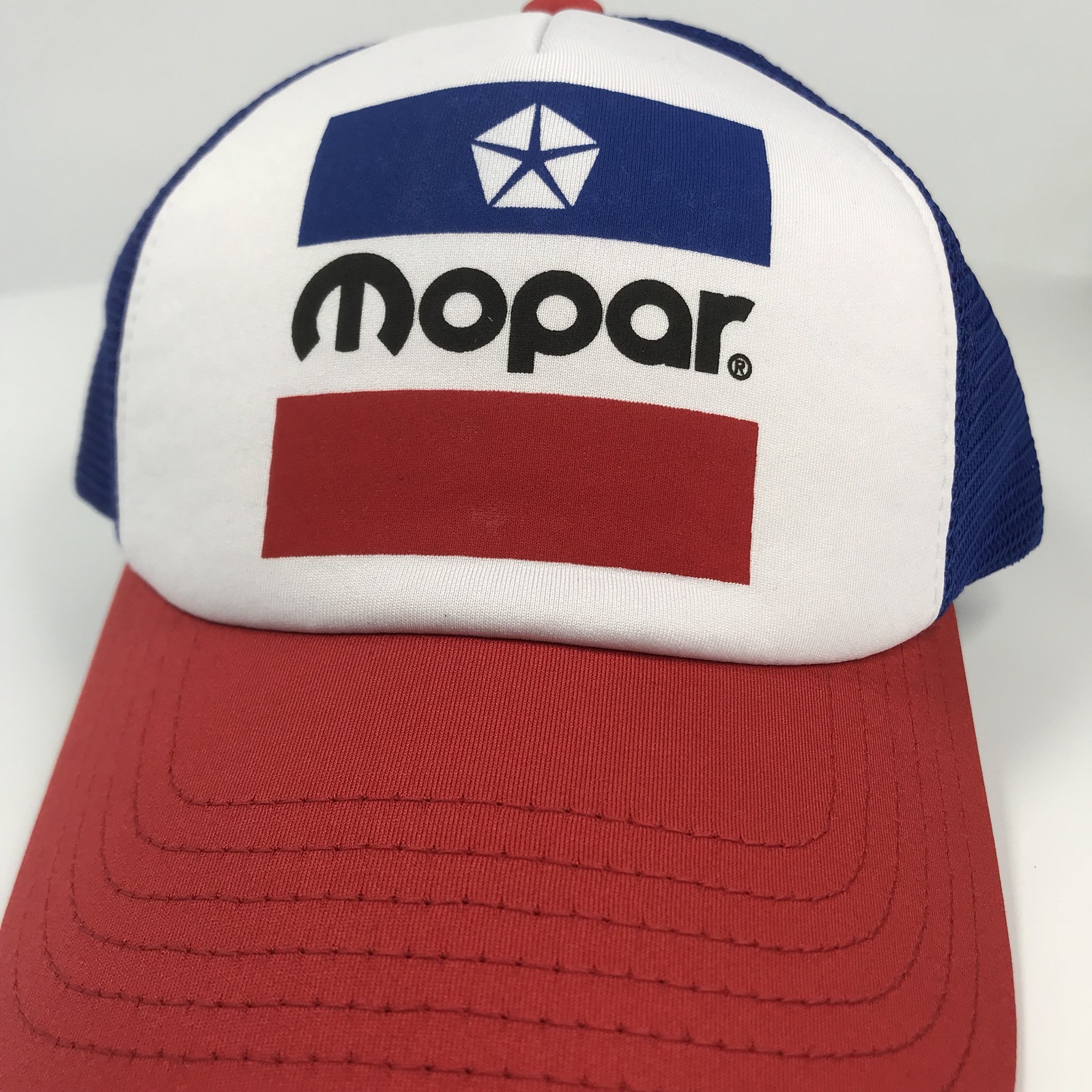 Red White & Blue Hat / Cap – Padded w/ Mesh & Red White & Blue Mopar Emblem