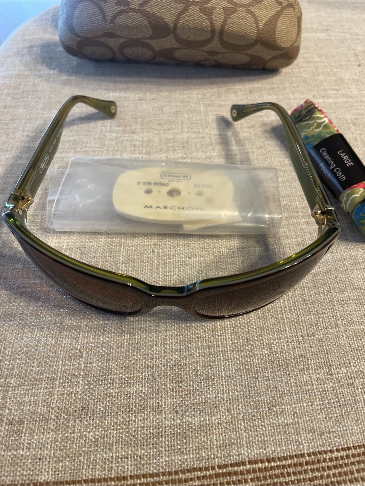 Coach Women’s Rita2 S836 Tortoise Amber Green 115mm Frame Lens SunglassesUNUSED