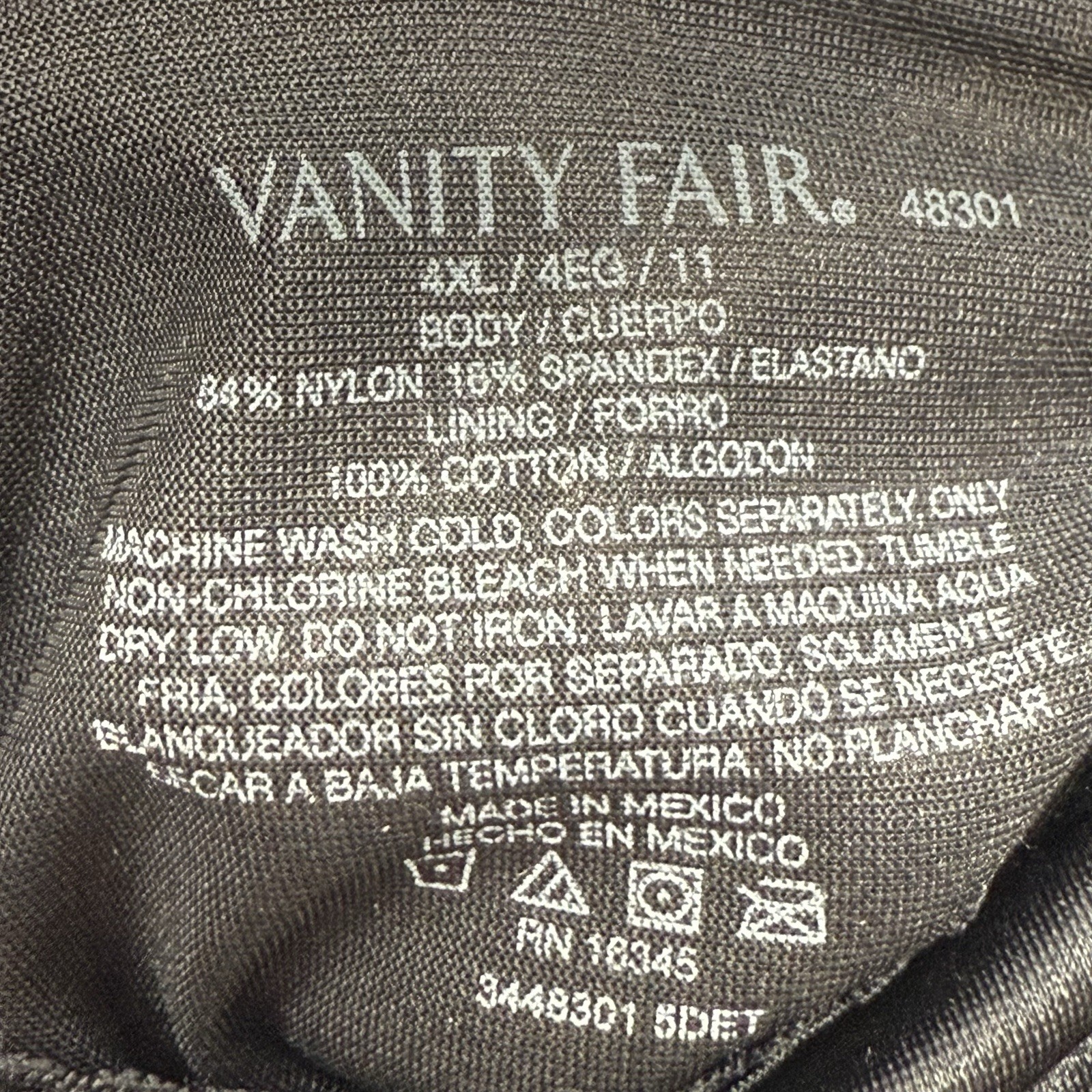 Vanity Fair Womens 4XL (11) Hi-Cut Light Control Silky Nylon Briefs Panties New