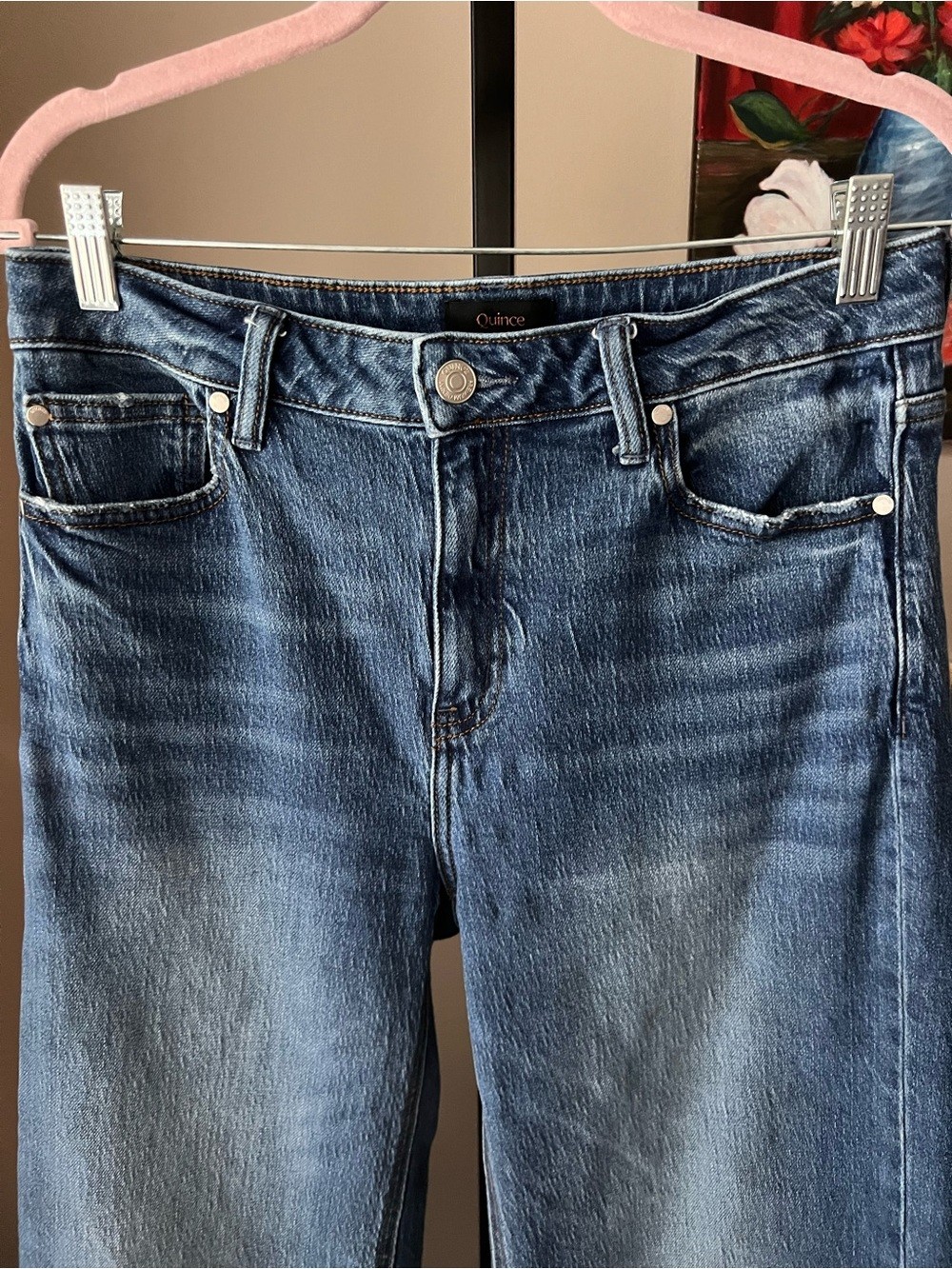 Quince relaxed Classic High-Rise Straight Leg Jeans – Light Blue